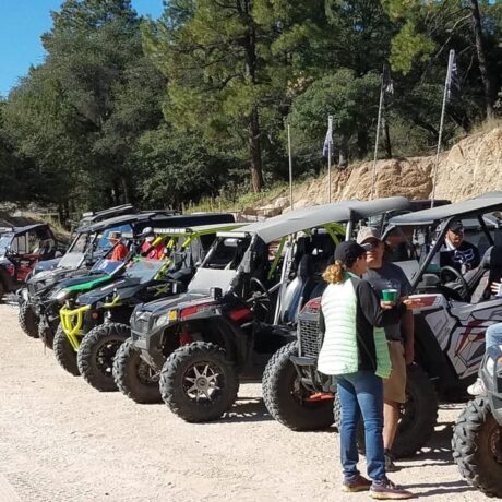 ATV and UTV riding trails winding through forest and hills